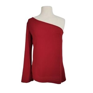 Askari Asymmetric One Shoulder Bell Sleeve Blouse